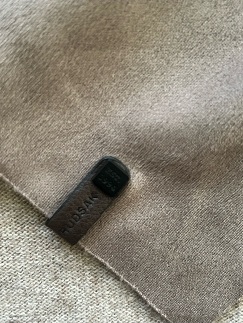 RUDSAK Women’s Taupe Faux Suede Sweater Dress Angora Blend - Picture 8 of 12
